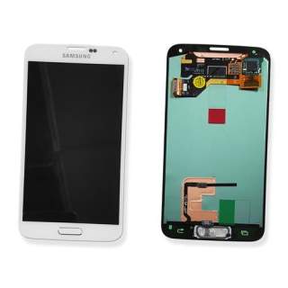 LCD Дисплей за Samsung S5(SM-G900) бял с бутон