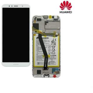 LCD Дисплей за Huawei Y6 (2018) / ATU-L21 / 02351WLK / Тъч скрийн / Рамка / Батерия / Бял / Оригинал